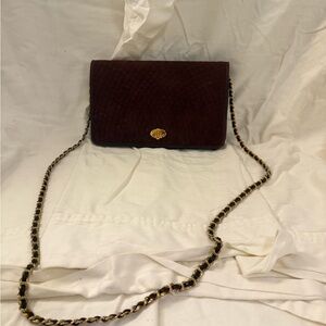 Vintage Bally Maroon / dark red suede evening bag